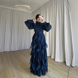 Elegant Ruffled Evening Gown