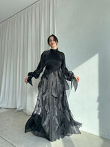 Elegant Ruffled Evening Gown