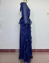 Elegant Ruffled Evening Gown