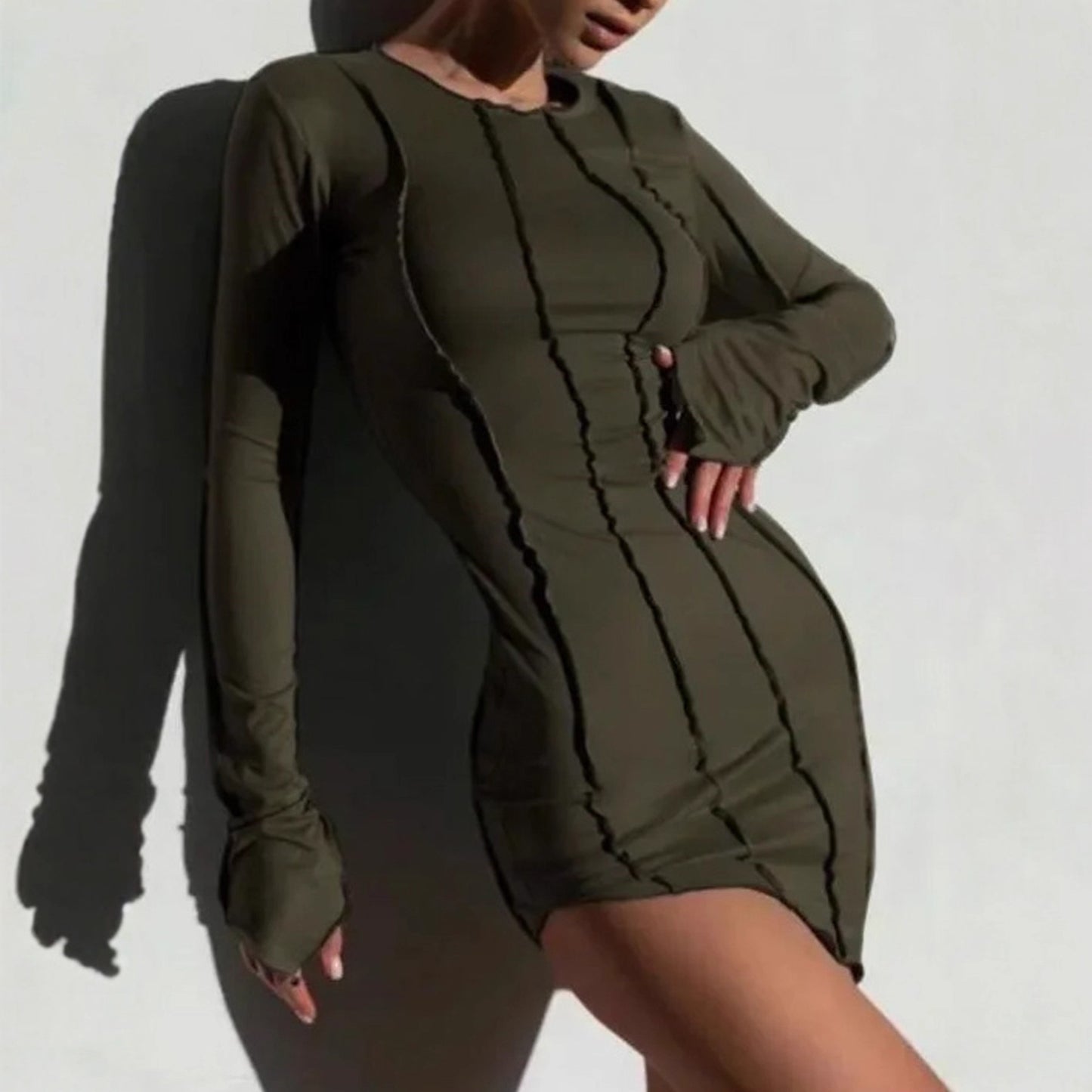 Stylish Bodycon Top with Black Seams