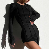 Stylish Bodycon Top with Black Seams