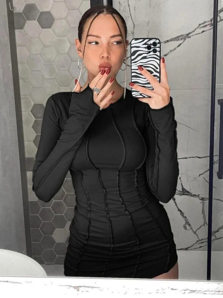 Stylish Bodycon Top with Black Seams