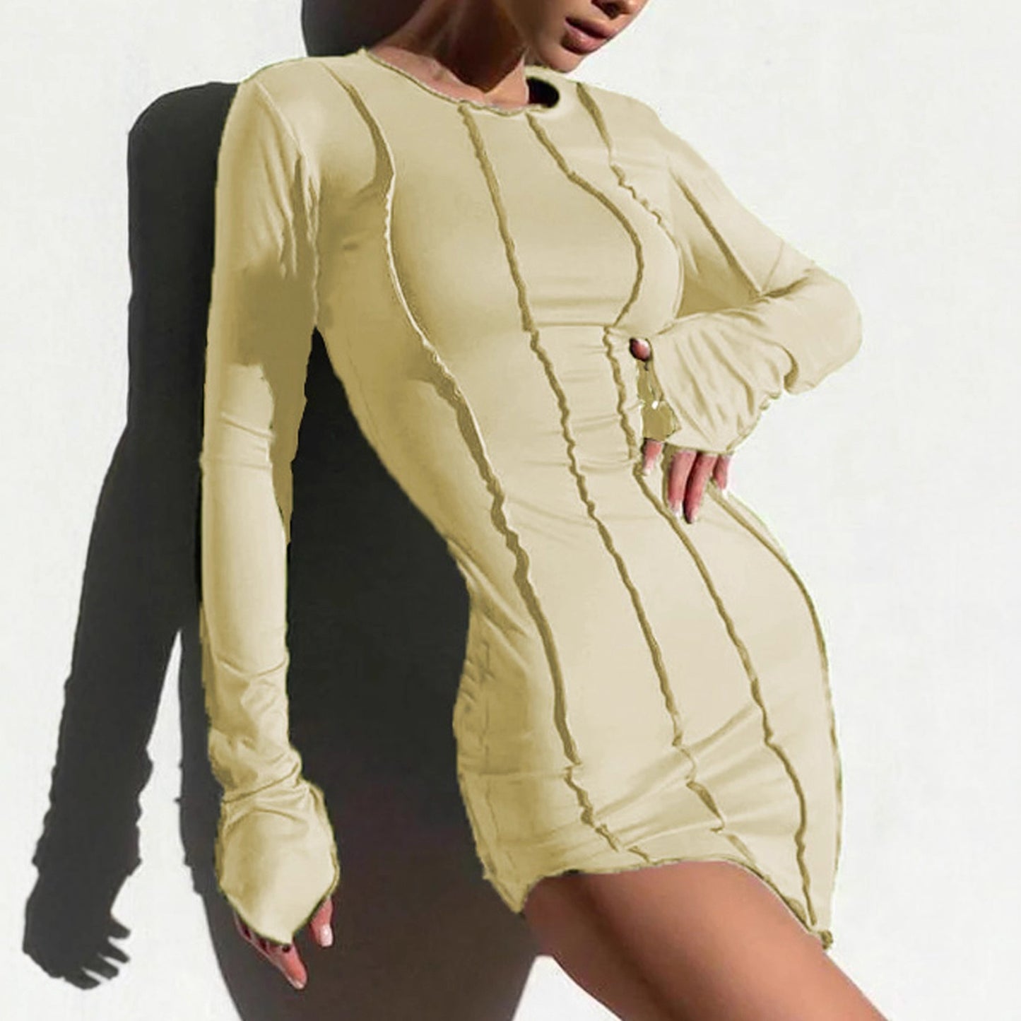 Stylish Bodycon Top with Black Seams