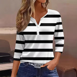 Casual Striped Henley Top