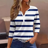 Casual Striped Henley Top