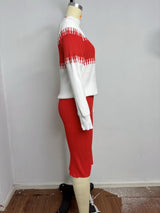 Ribbed Knit Sweater and Pencil Skirt Set