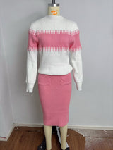Ribbed Knit Sweater and Pencil Skirt Set