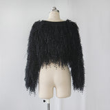 Beaded Fringe Cropped Top