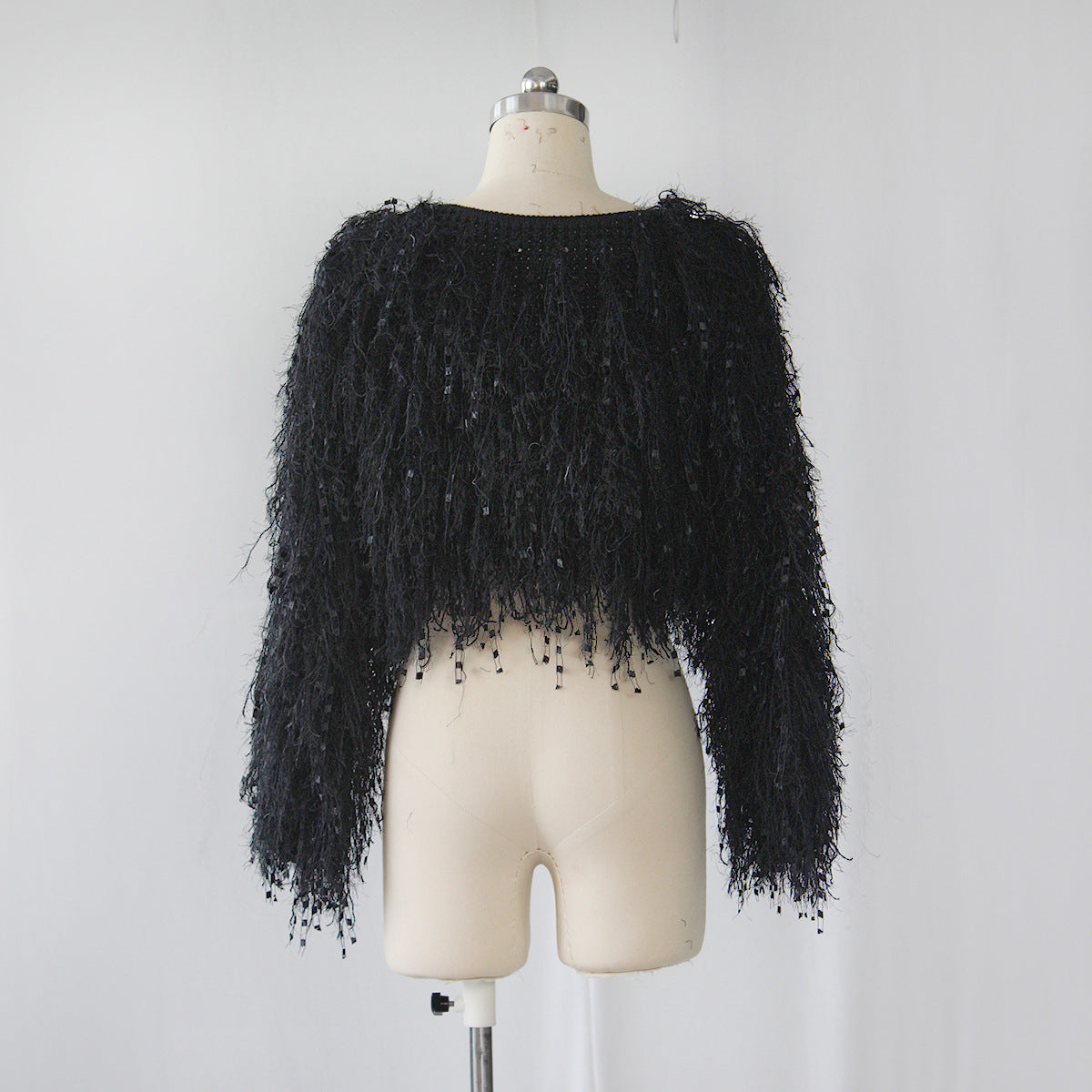 Beaded Fringe Cropped Top