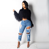 Beaded Fringe Cropped Top