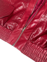 Faux Leather Quilted Bomber Jacket