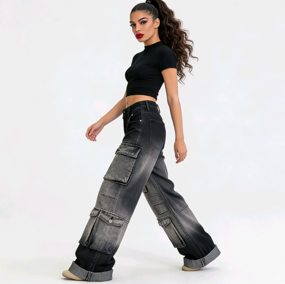 Oversized Cargo Pants with Multiple Pockets