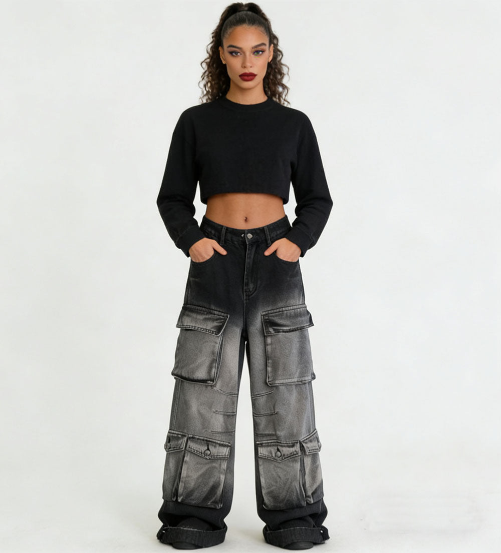 Oversized Cargo Pants with Multiple Pockets