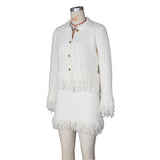 Elegant Fringe Mesh Suit