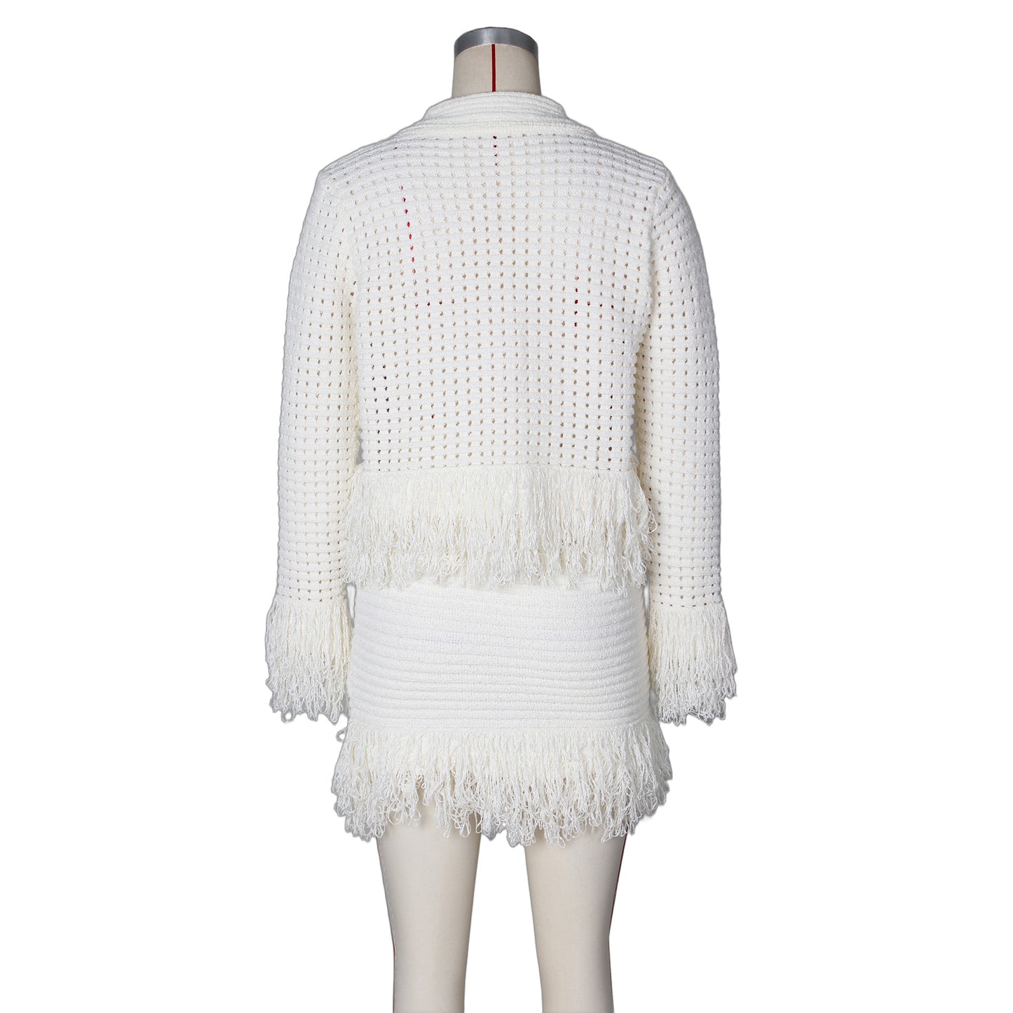 Elegant Fringe Mesh Suit