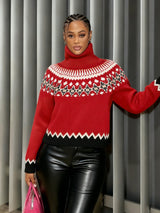 Colorblock Turtleneck Sweater