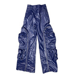 Edgy Faux Leather Cargo Pants
