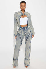 Trendy Wash Denim Co-ord Set