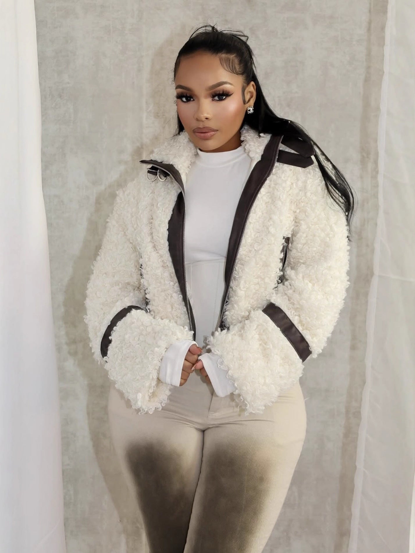 Cozy Faux Fur Zip-Up Jacket