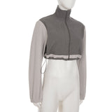 Casual Two-Tone Zip-Up Sleeveless Jacket