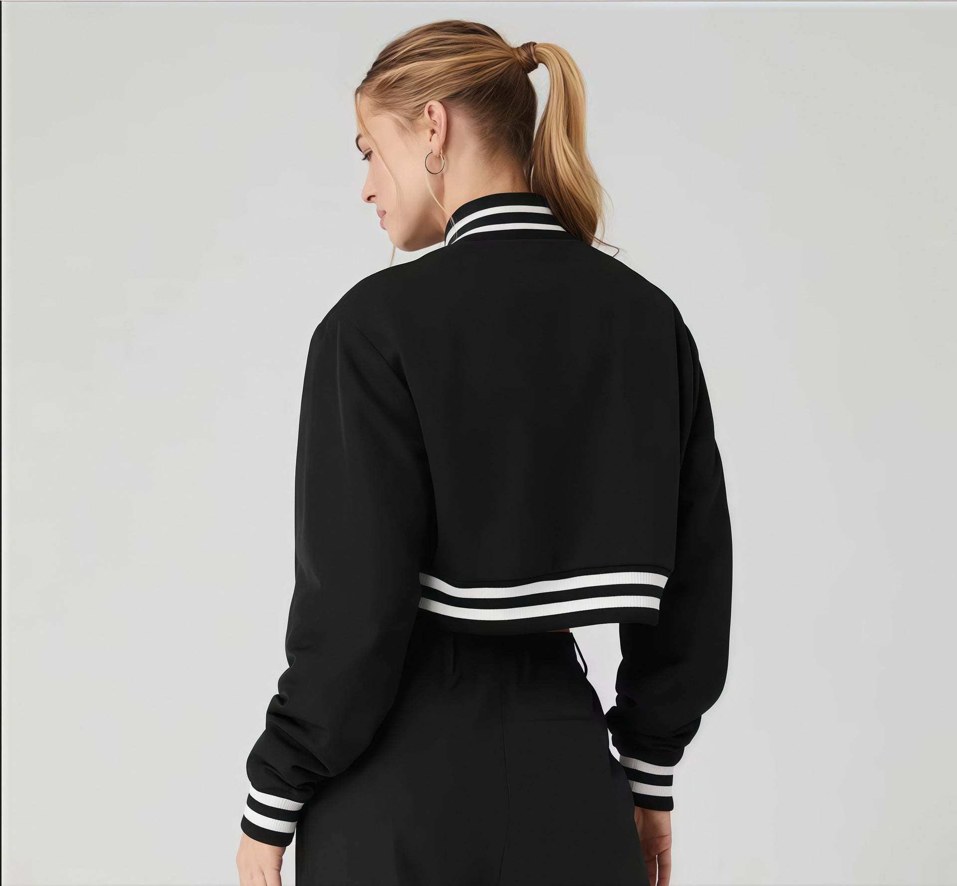 Varsity Style Colorblock Bomber Jacket