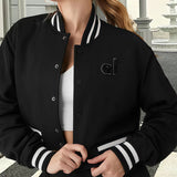 Varsity Style Colorblock Bomber Jacket