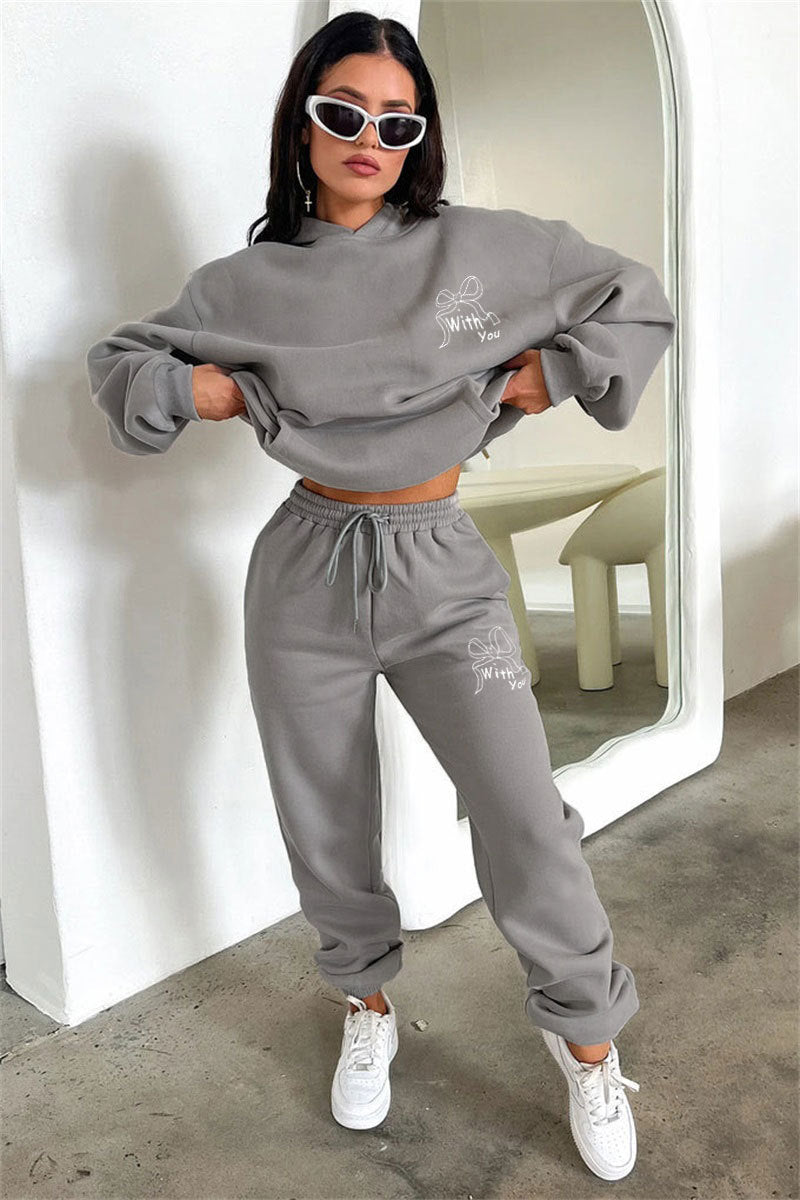 Hoodie & Jogger Set with  Graphic