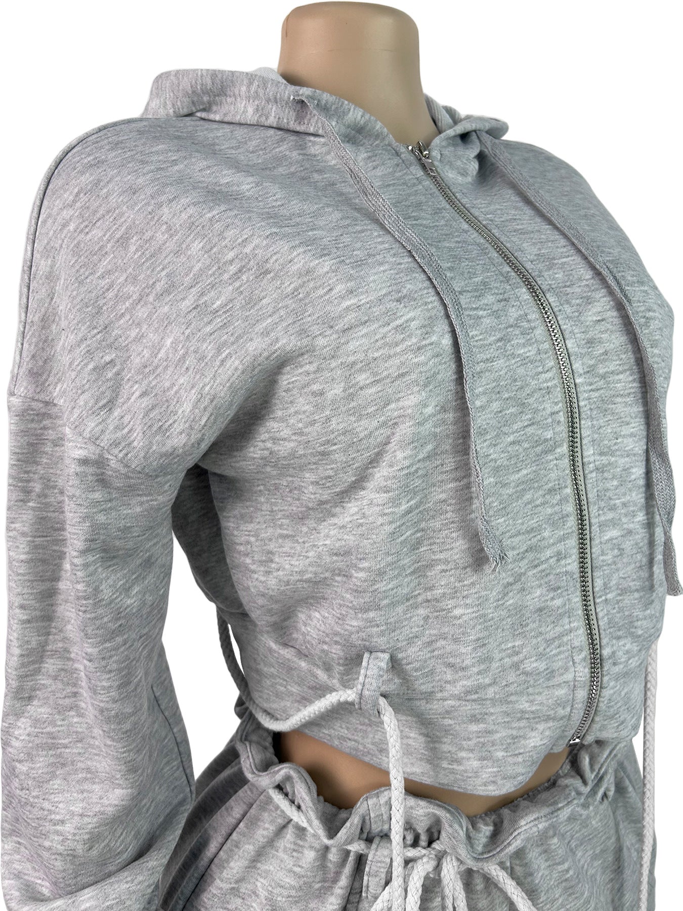 Hooded Crop Top and Wide-Leg Joggers Set