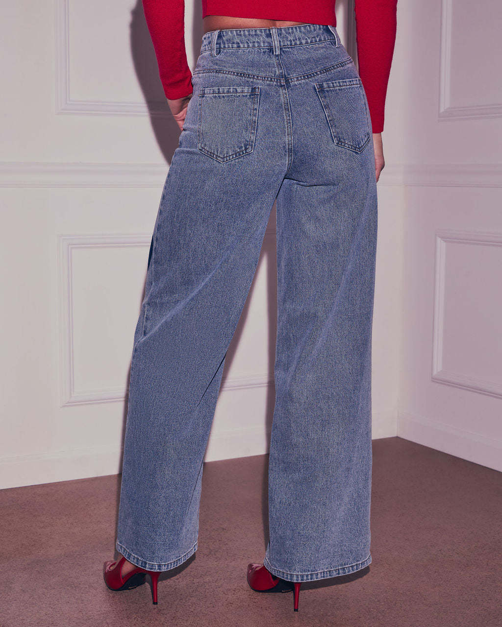High-Waisted Wide-Leg Jeans
