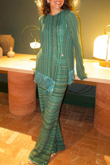 Elegant Zigzag Sequin-Embellished Set