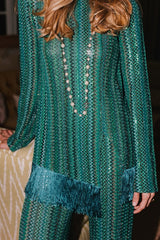 Elegant Zigzag Sequin-Embellished Set