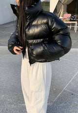 Puffer Jacket with High Collar