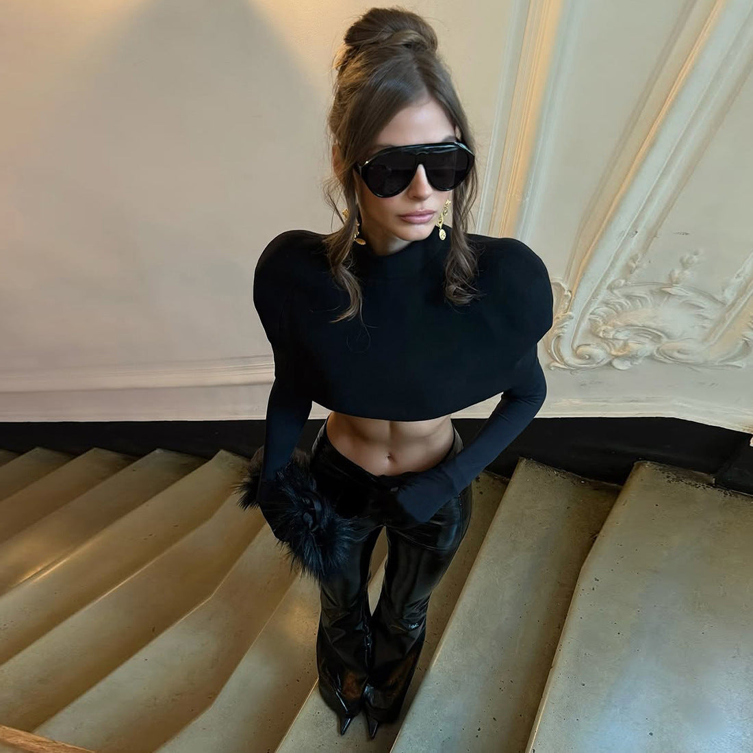 Chic Black Cropped Top