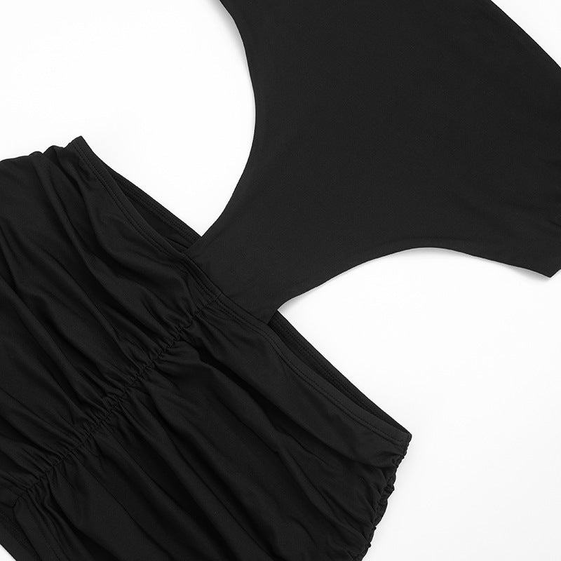 Chic Black Mesh Bodycon Set