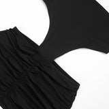 Chic Black Mesh Bodycon Set