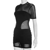 Chic Black Mesh Bodycon Set