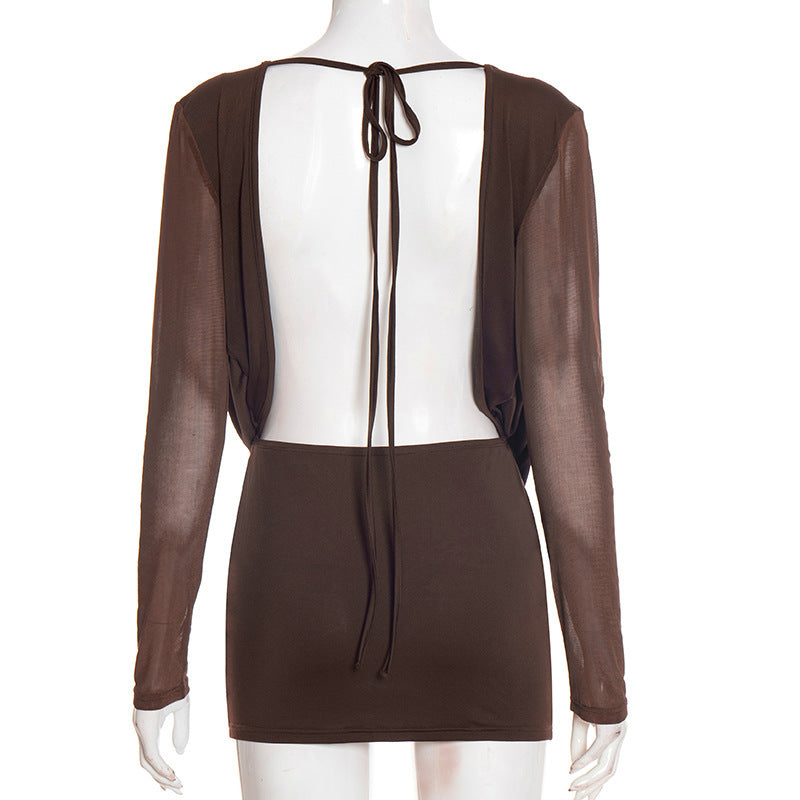 Sultry Deep Plunge Drape Dress