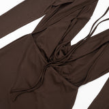 Sultry Deep Plunge Drape Dress