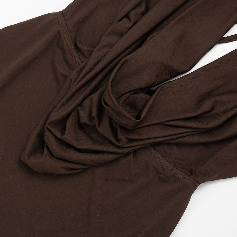 Sultry Deep Plunge Drape Dress