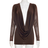 Sultry Deep Plunge Drape Dress