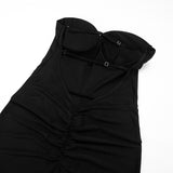 Black Strapless Bodycon Jumpsuit