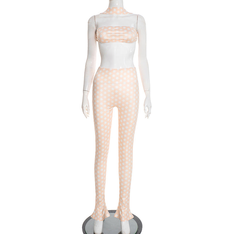 Polka Dot Strapless Two-Piece Set