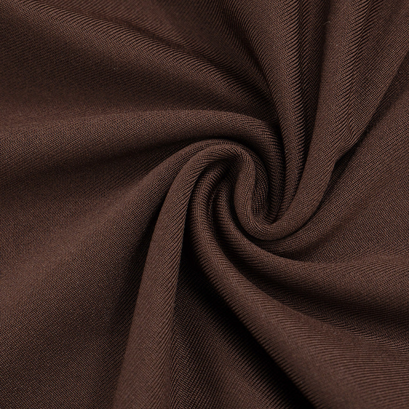 Chic Brown Cut-Out Halter Top & Pants