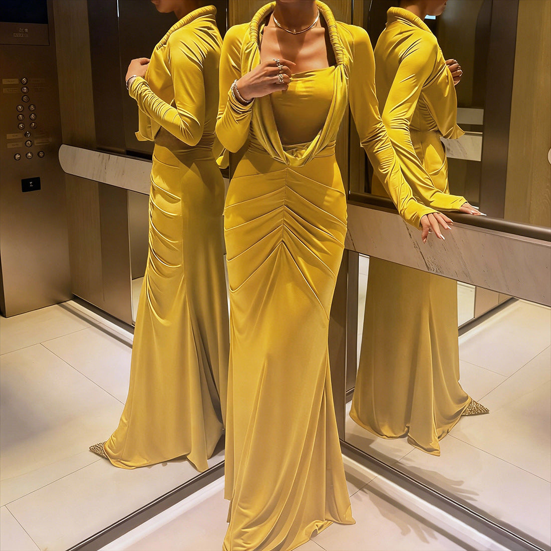 Elegant Ruched Evening Gown