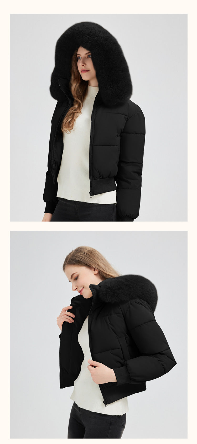 Elegant Faux Fur Trim Jacket