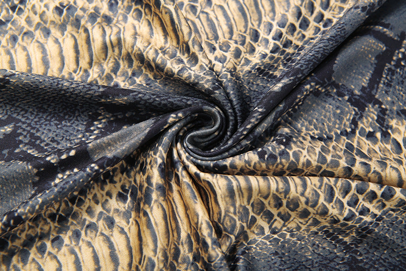 Snake Print Bodycon Maxi Dress