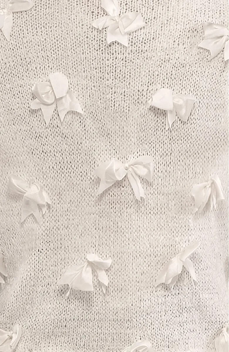 Elegant Knit Top with Bow Embellishments
