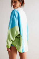 Oversized Color-Block Cozy Sweatshirt