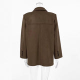 Classic Brown Faux Suede Jacket