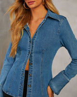 Classic Denim Button-Front Jacket